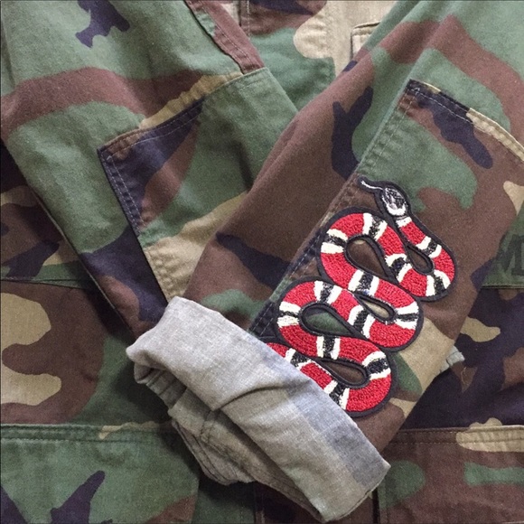 Vintage army jacket embellished size S - Picture 4 of 6